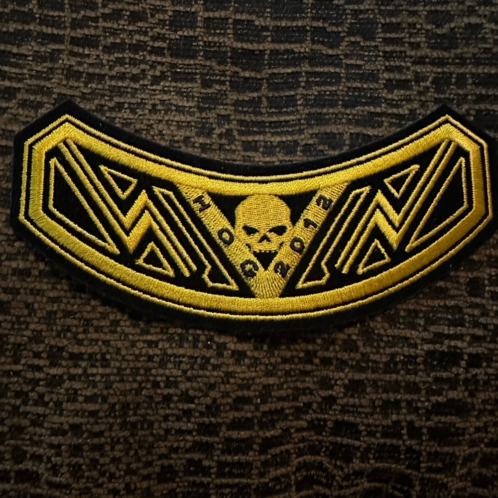 Skeleton Biker Embroidered Patch - image 5